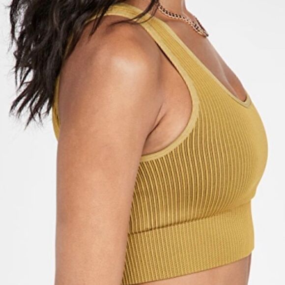 NWT Good American Compression Sports Bra in Golden Olive Size XS - Picture 3 of 11
